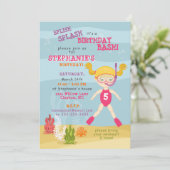 Invitation Fête de Plage de Fille de Snorkeling (Debout devant)