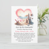 Invitation Fête de plage de la Saint-Valentin (Debout devant)