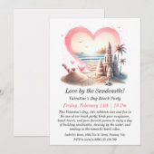 Invitation Fête de plage de la Saint-Valentin (Devant / Derrière)