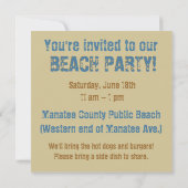 Invitation Fête de plage de Starfish ! (Dos)