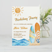 Invitation Fête de plage de surf  (Debout devant)