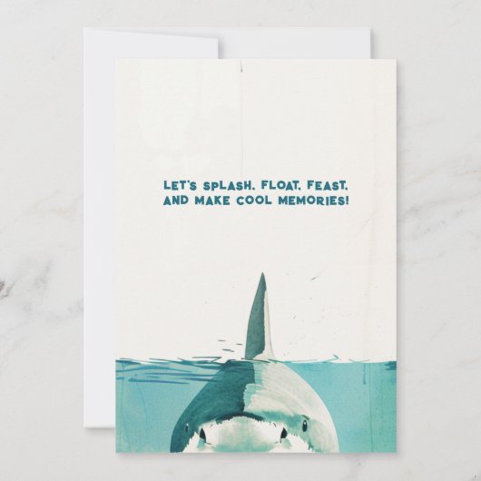 Invitation Fête de plage d'été des requins (Dos)