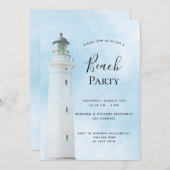 Invitation Fête de plage d'été Lighthouse (Devant / Derrière)