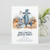 Invitation Fête de plage d'Halloween côtière (Debout devant)