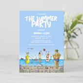 Invitation Fête de plage estivale (Debout devant)
