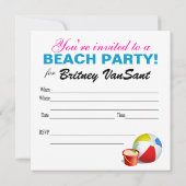 Invitation Fête de plage - Fun Flip Flops d'été (Dos)