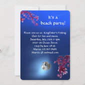 Invitation FÊTE DE PLAGE KINGFISHER, Bleu, Noir (Dos)