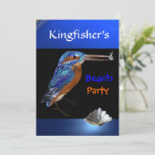 Invitation FÊTE DE PLAGE KINGFISHER, Champagne métallique, no (Debout devant)