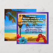 Invitation Fête de plage Luau pour les 16 ans (Devant / Derrière)