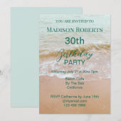 Invitation Fête de plage pour 30 ans (Devant / Derrière)
