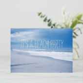 Invitation Fête de plage rétro Floride Océan (Debout devant)