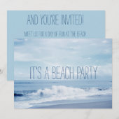 Invitation Fête de plage rétro Floride Océan Bleu (Devant / Derrière)