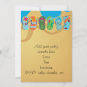 Invitation Fête de plage soleil et sandales (Dos)