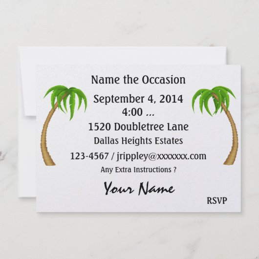 Invitation Fête de plage - SRF (Dos)