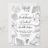 Invitation Fête de plage Tropical Tirée à la main (Devant)