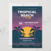 Invitation Fête de plage tropicale (Devant)