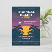 Invitation Fête de plage tropicale (Debout devant)