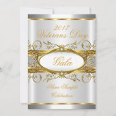Invitation Fête de plaque Or Argent Blanc et Or (Devant)