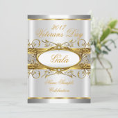 Invitation Fête de plaque Or Argent Blanc et Or (Debout devant)