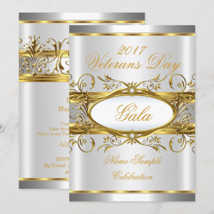 Invitation Fête de plaque or argent blanc et or