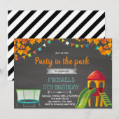 Invitation Fête de playground automne (Devant / Derrière)