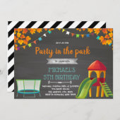 Invitation Fête de playground d'automne (Devant / Derrière)