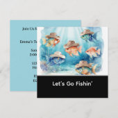 Invitation Fête de poissons thème Texas (Devant / Derrière)