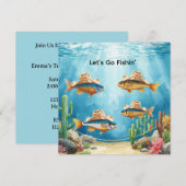 Invitation Fête de poissons thème Texas (Devant / Derrière)