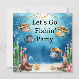 Invitation Fête de poissons thème Texas