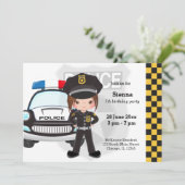 Invitation Fête de police pour enfants (Debout devant)