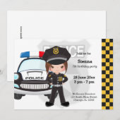 Invitation Fête de police pour enfants (Devant / Derrière)