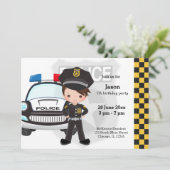 Invitation Fête de police pour enfants (Debout devant)