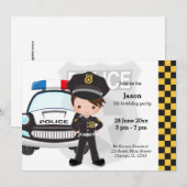 Invitation Fête de police pour enfants (Devant / Derrière)