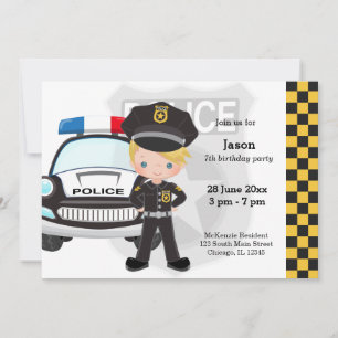 Invitation Fête de police pour enfants
