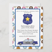 Invitation Fête de policiers avec des donuts (Devant)