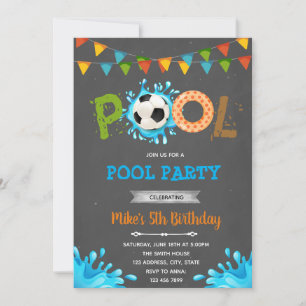 Invitation Fête de pool de football