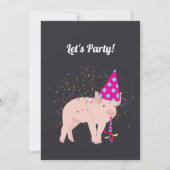 Invitation Fête de porc - Animaux ayant une fête (Dos)