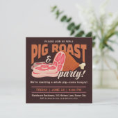Invitation Fête de porc rôti au cochon entier (Debout devant)