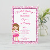 Invitation Fête de poupée bébé Anniversaire Quel que soit l'â (Debout devant)