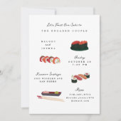 Invitation Fête de Pré-Mariage Sushi Blanc (Devant)