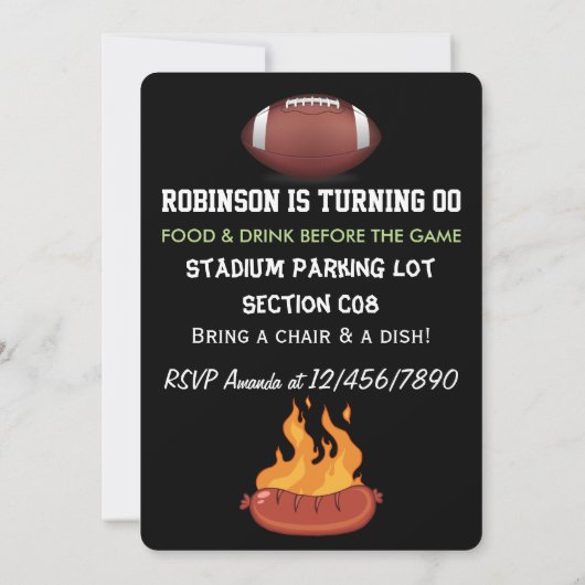 Invitation Fête de pré-match de football (Dos)