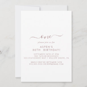 Invitation Fête de premier anniversaire avec écriture moderne