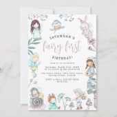 Invitation Fête de premier anniversaire de la douce fée (Devant)