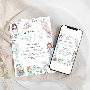 Invitation Fête de premier anniversaire de la douce fée