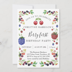 Invitation Fête de premier anniversaire de la petite fille au