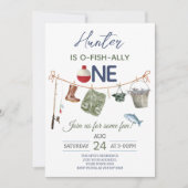Invitation Fête de premier anniversaire de pêche (Devant)