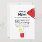 Invitation Fête de premier anniversaire One in a Melon (Devant)