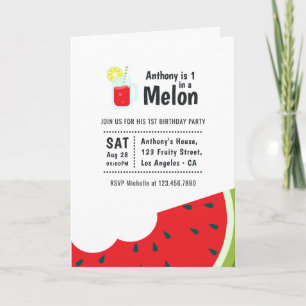 Invitation Fête de premier anniversaire One in a Melon