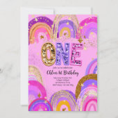 Invitation Fête de premier anniversaire pour filles (Devant)