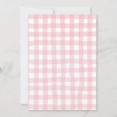 Invitation Fête de première année Coquette Rose Gingham à la (Dos)
